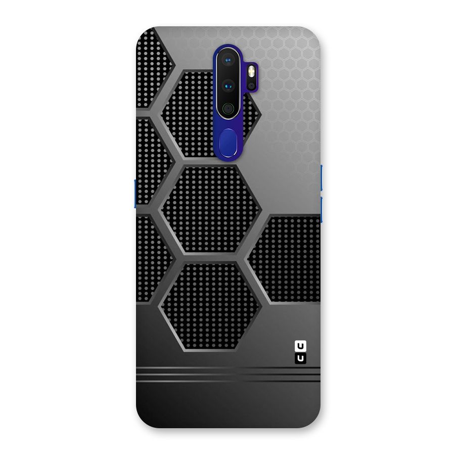 Grey Black Hexa Back Case for Oppo A9 (2020)