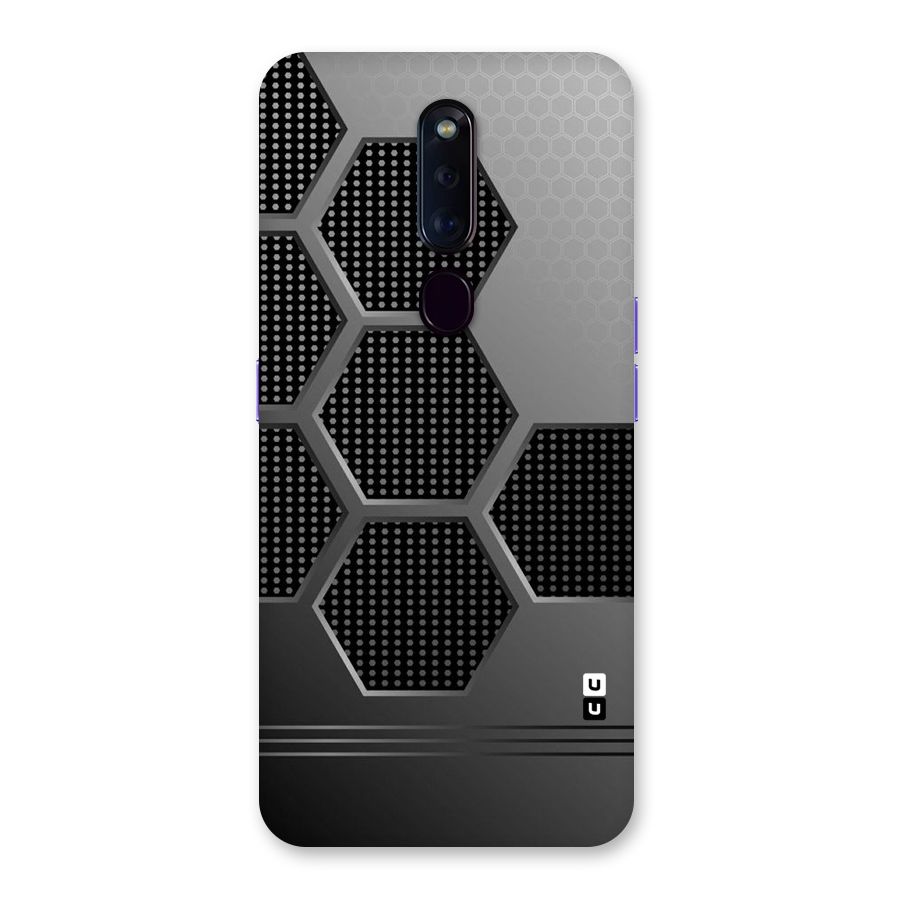 Grey Black Hexa Back Case for Oppo F11 Pro