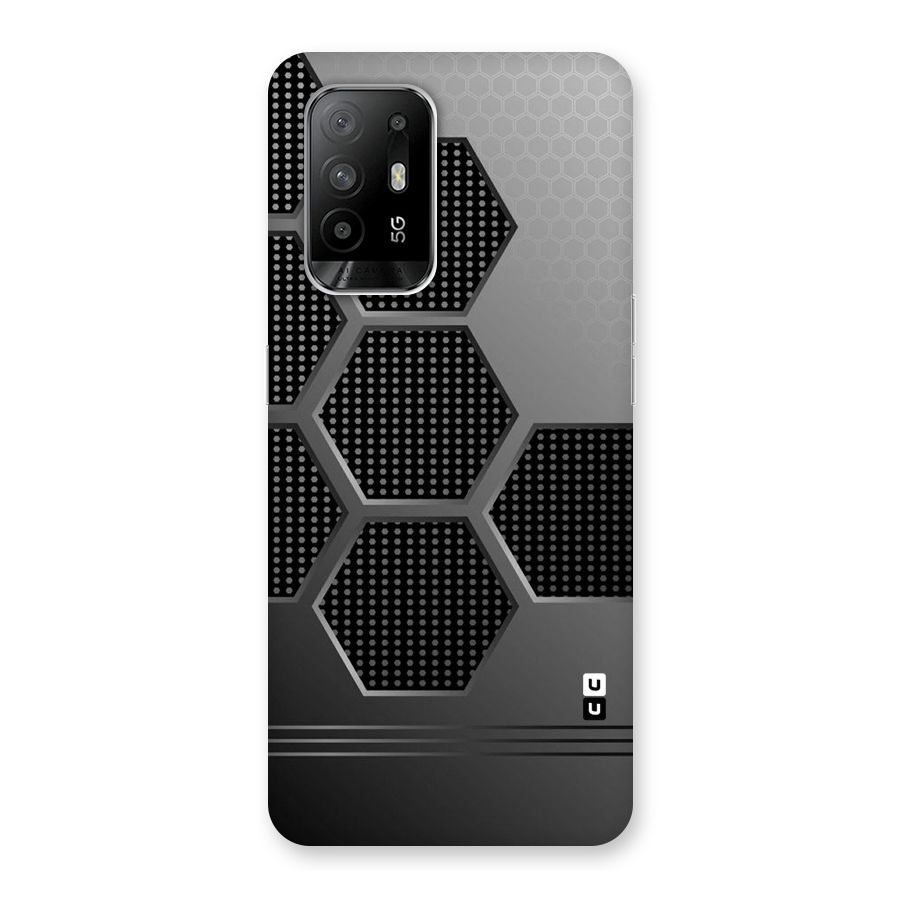 Grey Black Hexa Back Case for Oppo F19 Pro Plus 5G