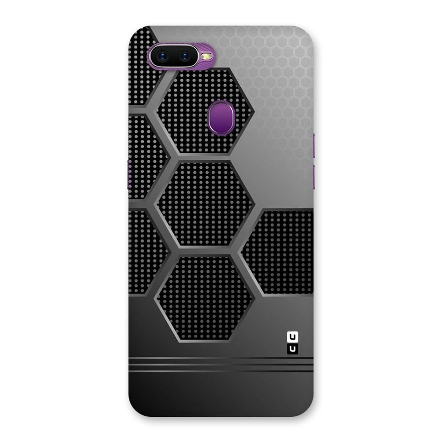 Grey Black Hexa Back Case for Oppo F9