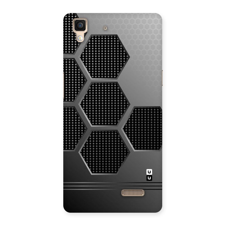 Grey Black Hexa Back Case for Oppo R7