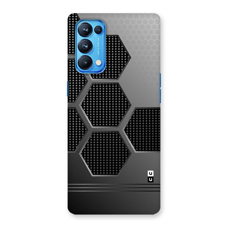 Grey Black Hexa Back Case for Oppo Reno5 Pro 5G