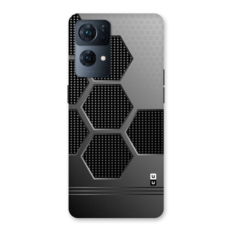 Grey Black Hexa Back Case for Oppo Reno7 Pro 5G