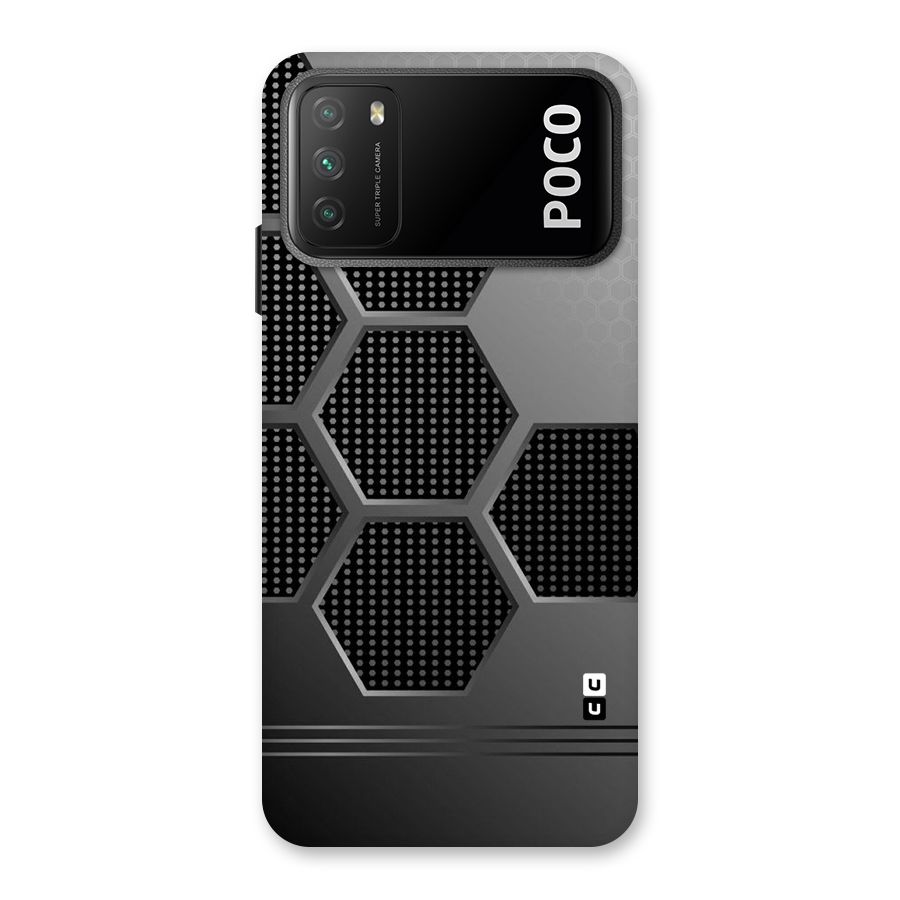 Grey Black Hexa Back Case for Poco M3