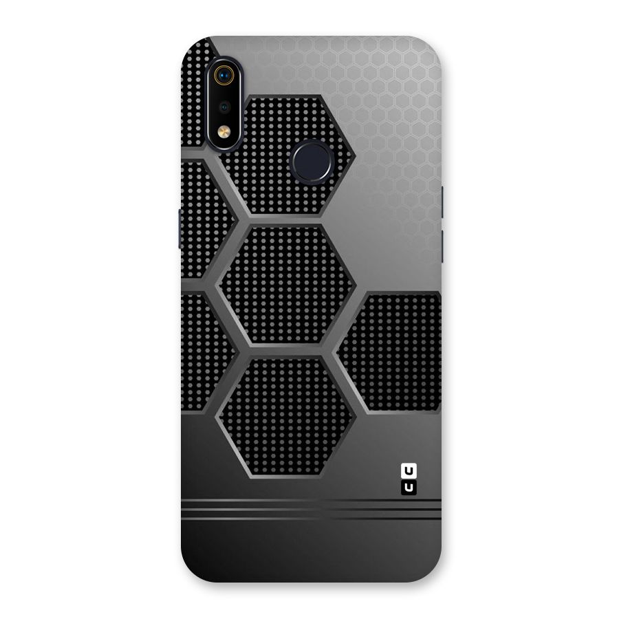 Grey Black Hexa Back Case for Realme 3i
