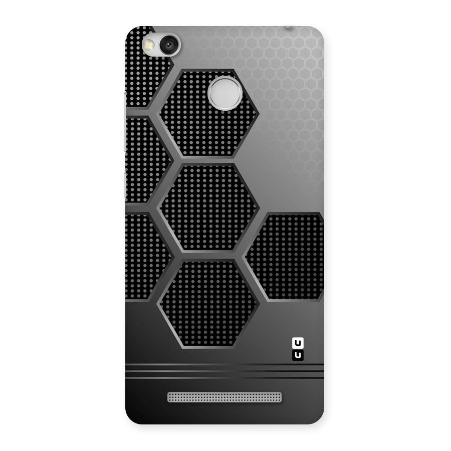 Grey Black Hexa Back Case for Redmi 3S Prime