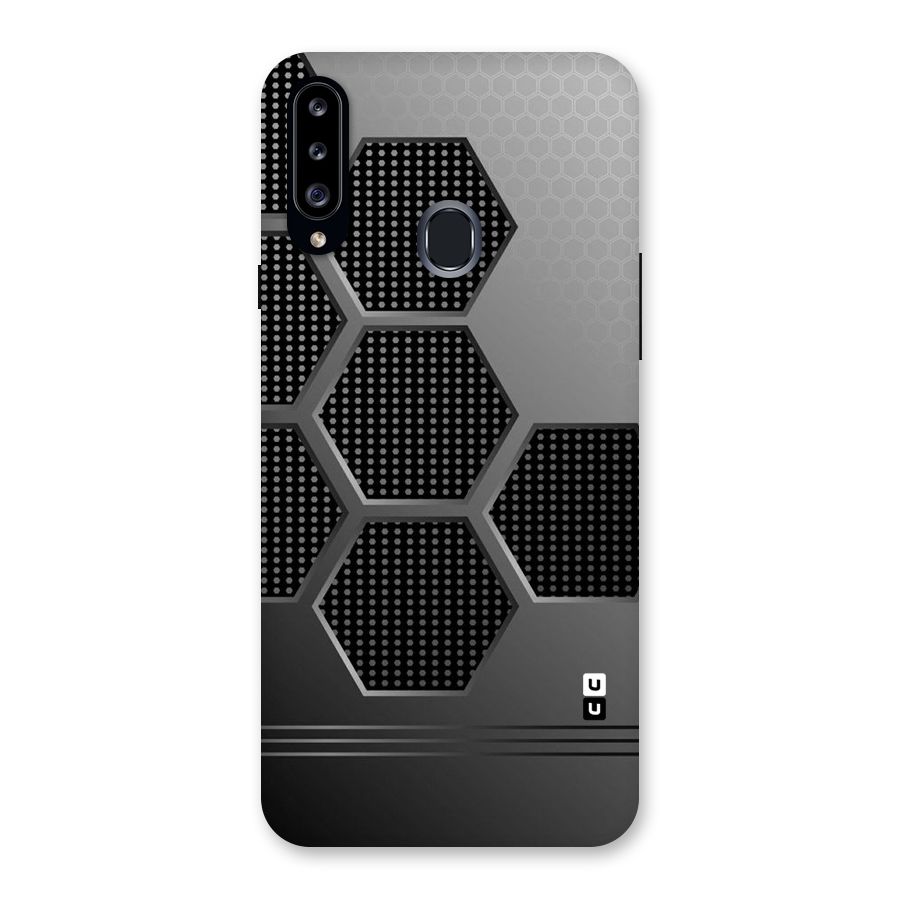 Grey Black Hexa Back Case for Samsung Galaxy A20s