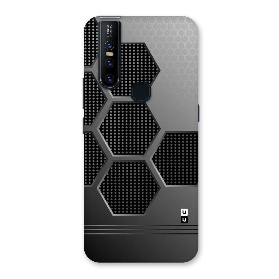 Grey Black Hexa Back Case for Vivo V15