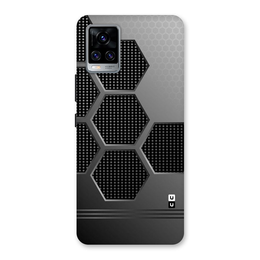 Grey Black Hexa Back Case for Vivo V20 Pro