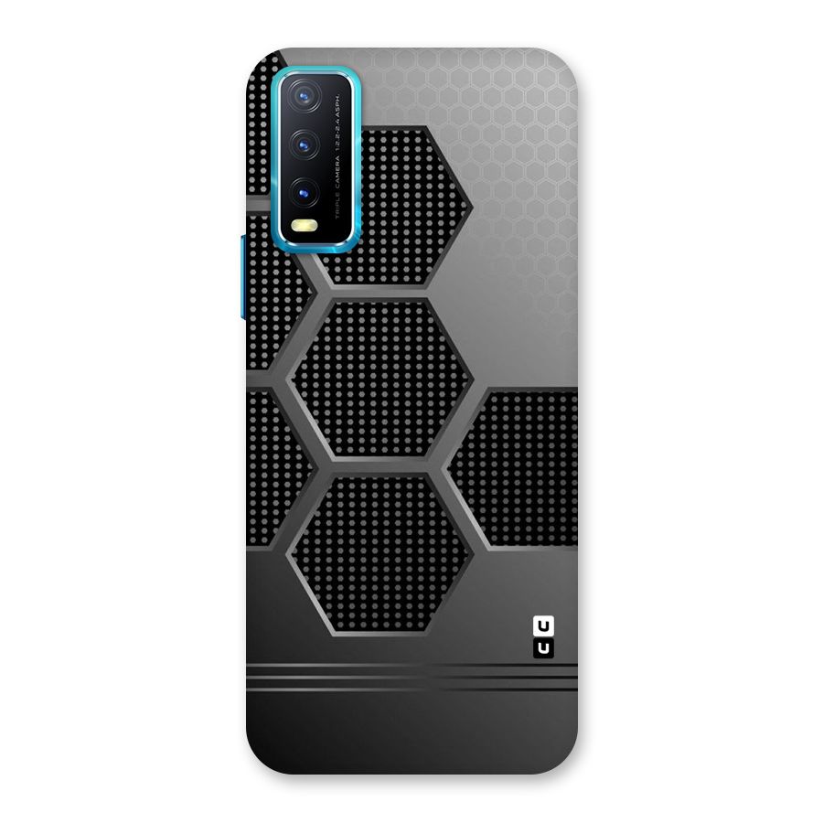 Grey Black Hexa Back Case for Vivo Y20A