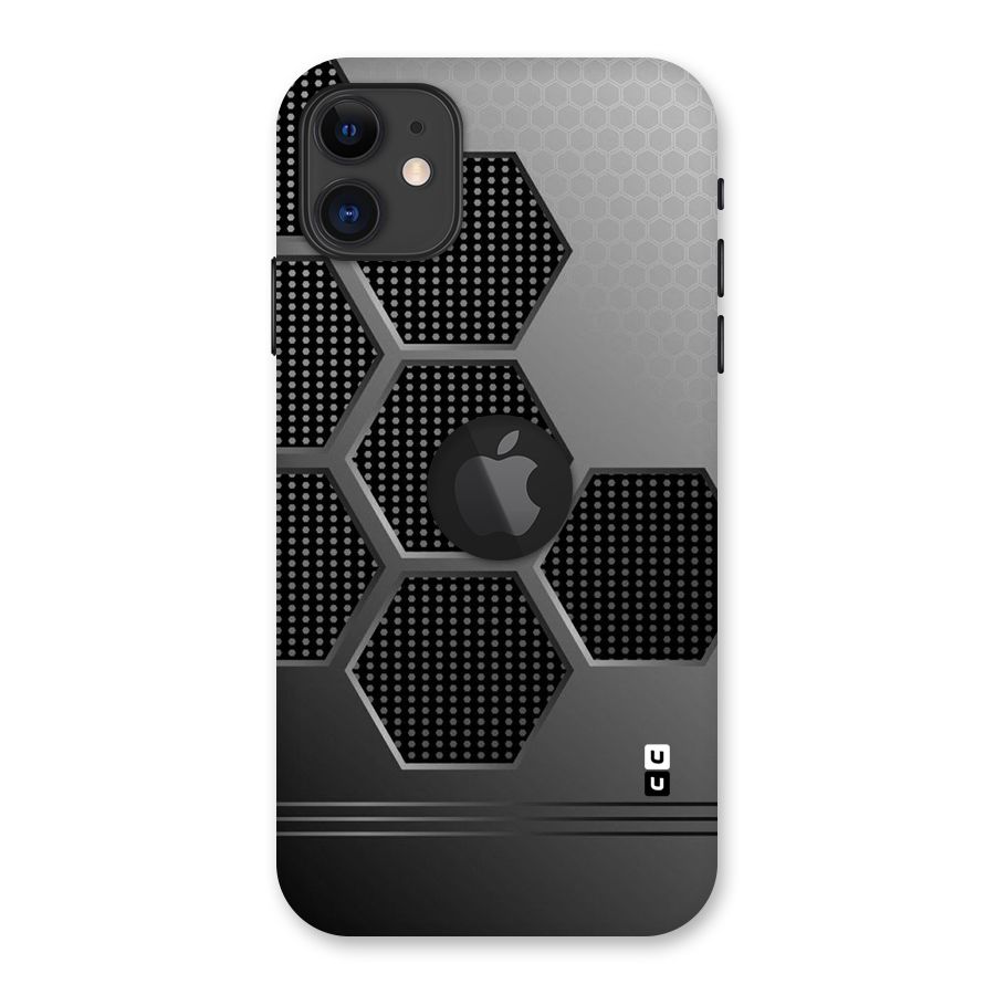 Grey Black Hexa Back Case for iPhone 11 Logo Cut