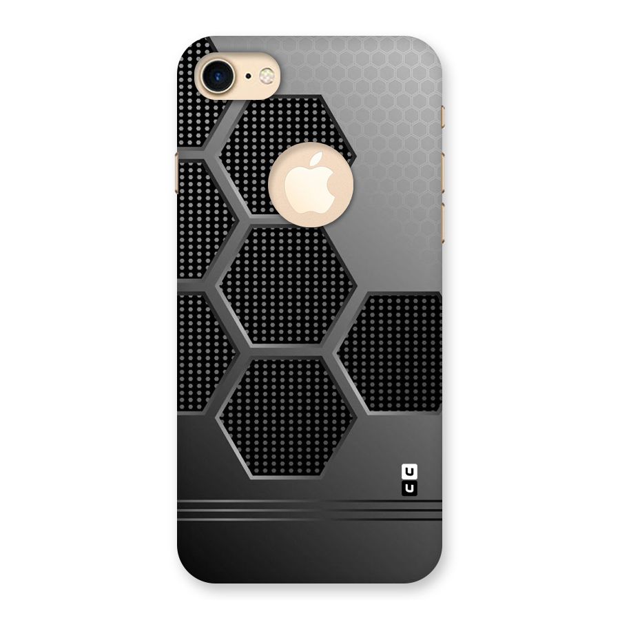 Grey Black Hexa Back Case for iPhone 7 Logo Cut
