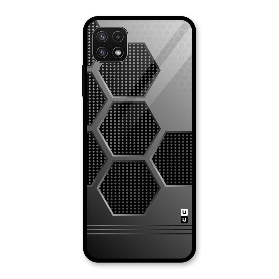 Grey Black Hexa Glass Back Case for Galaxy A22 5G