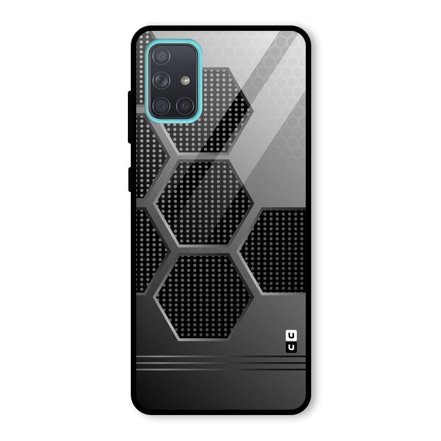 Grey Black Hexa Glass Back Case for Galaxy A71