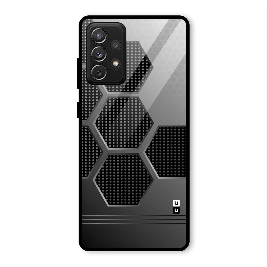 Grey Black Hexa Glass Back Case for Galaxy A72
