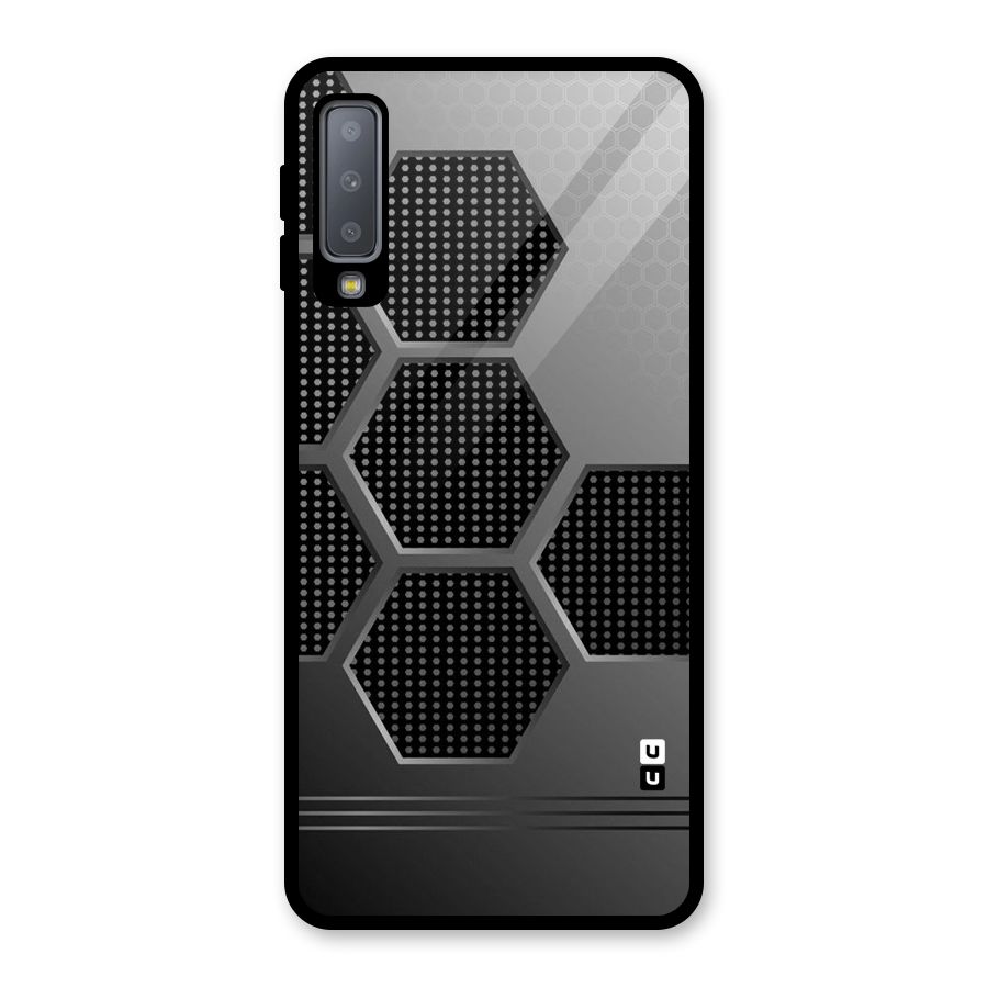 Grey Black Hexa Glass Back Case for Galaxy A7 (2018)