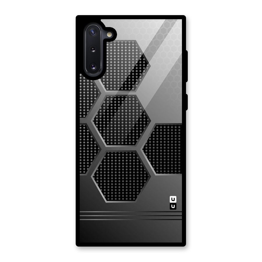 Grey Black Hexa Glass Back Case for Galaxy Note 10