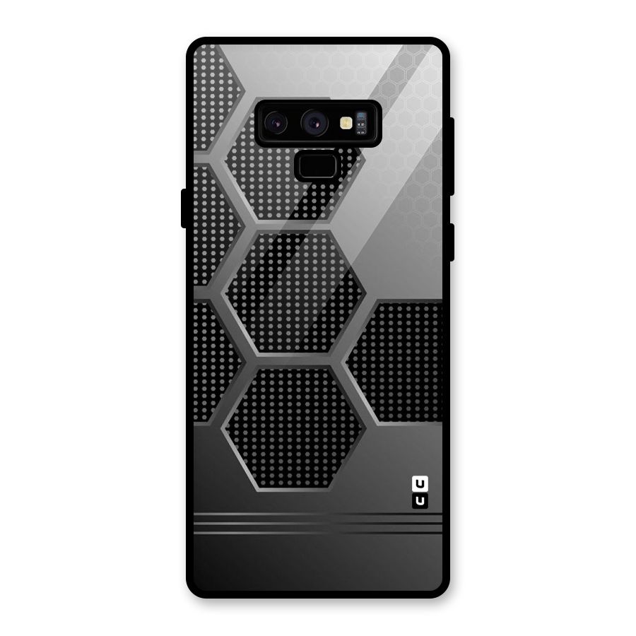 Grey Black Hexa Glass Back Case for Galaxy Note 9