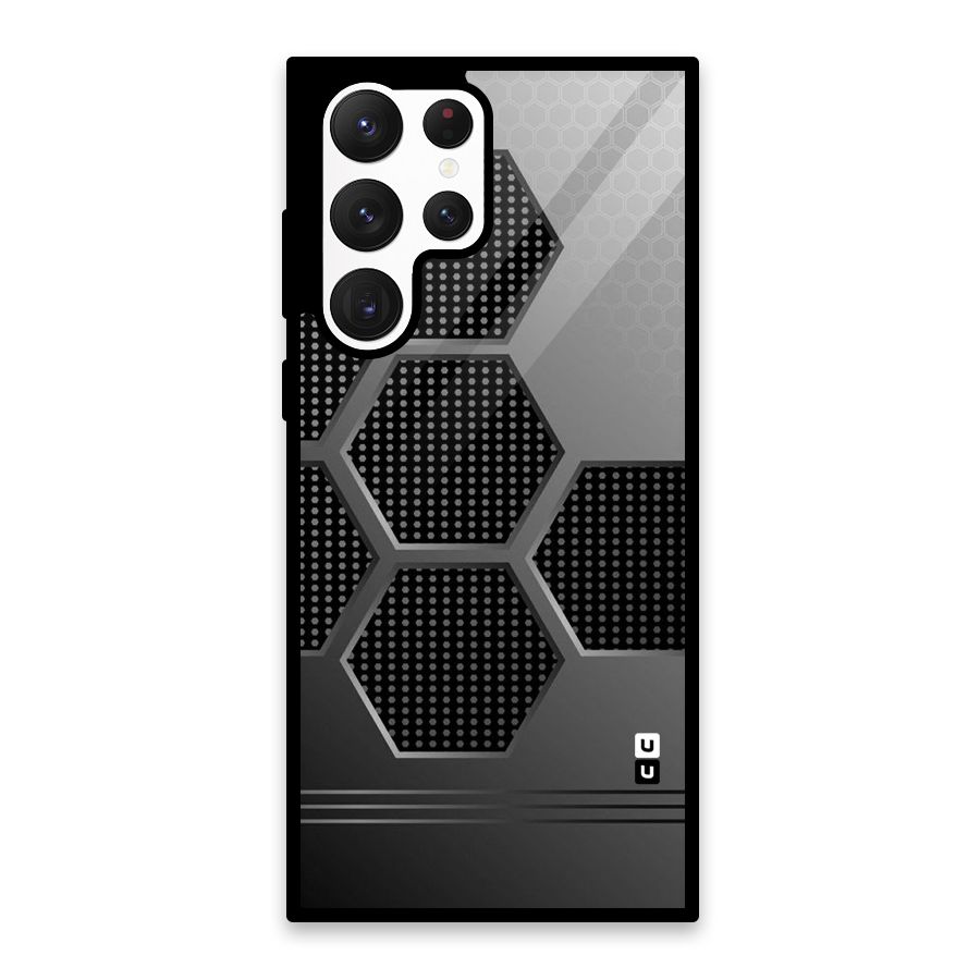 Grey Black Hexa Glass Back Case for Galaxy S22 Ultra 5G