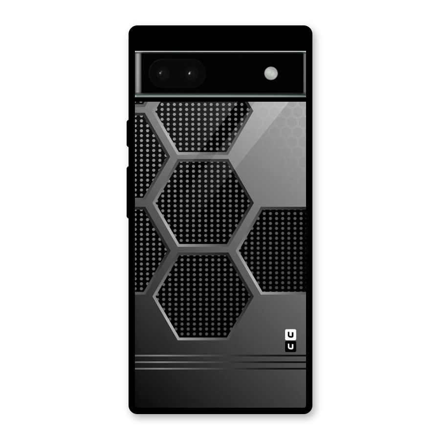 Grey Black Hexa Glass Back Case for Google Pixel 6a