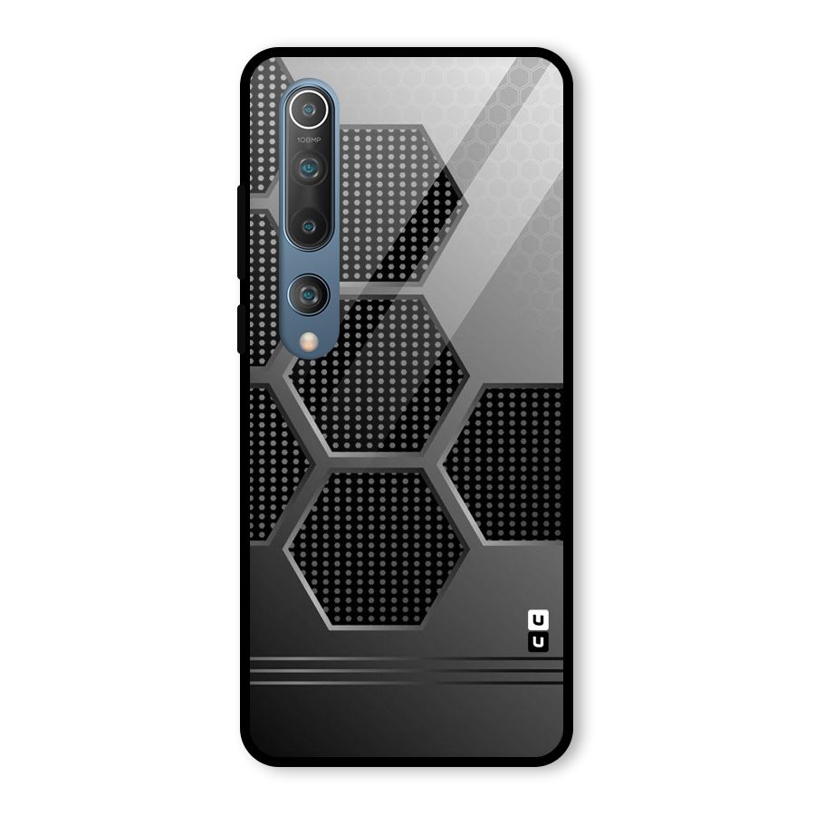 Grey Black Hexa Glass Back Case for Mi 10
