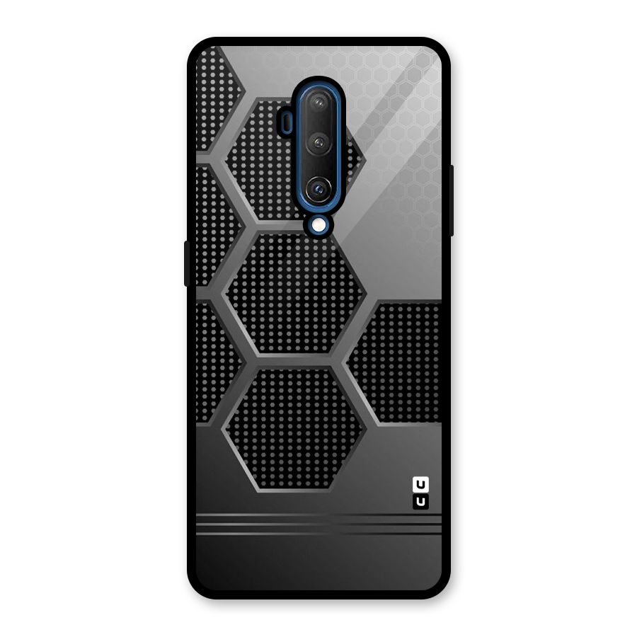 Grey Black Hexa Glass Back Case for OnePlus 7T Pro