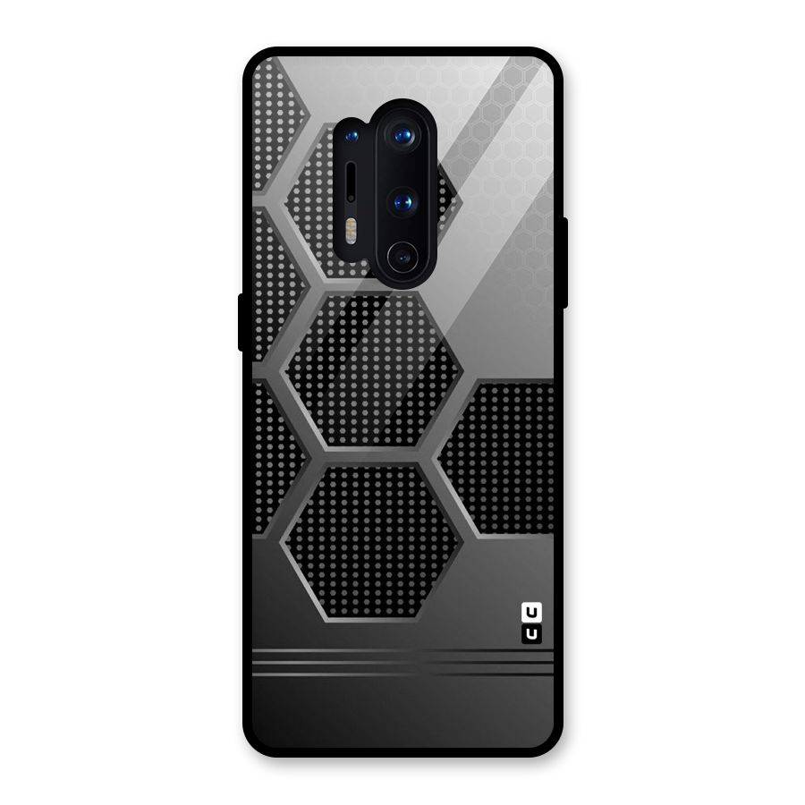Grey Black Hexa Glass Back Case for OnePlus 8 Pro