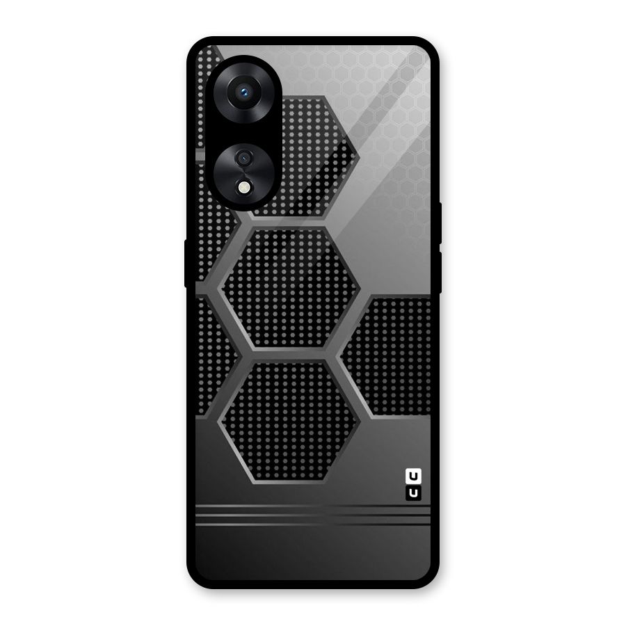 Grey Black Hexa Glass Back Case for Oppo A78