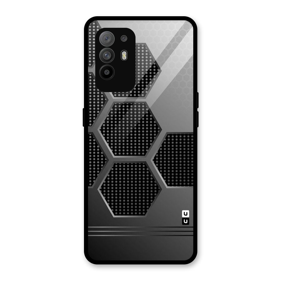 Grey Black Hexa Glass Back Case for Oppo F19 Pro Plus 5G