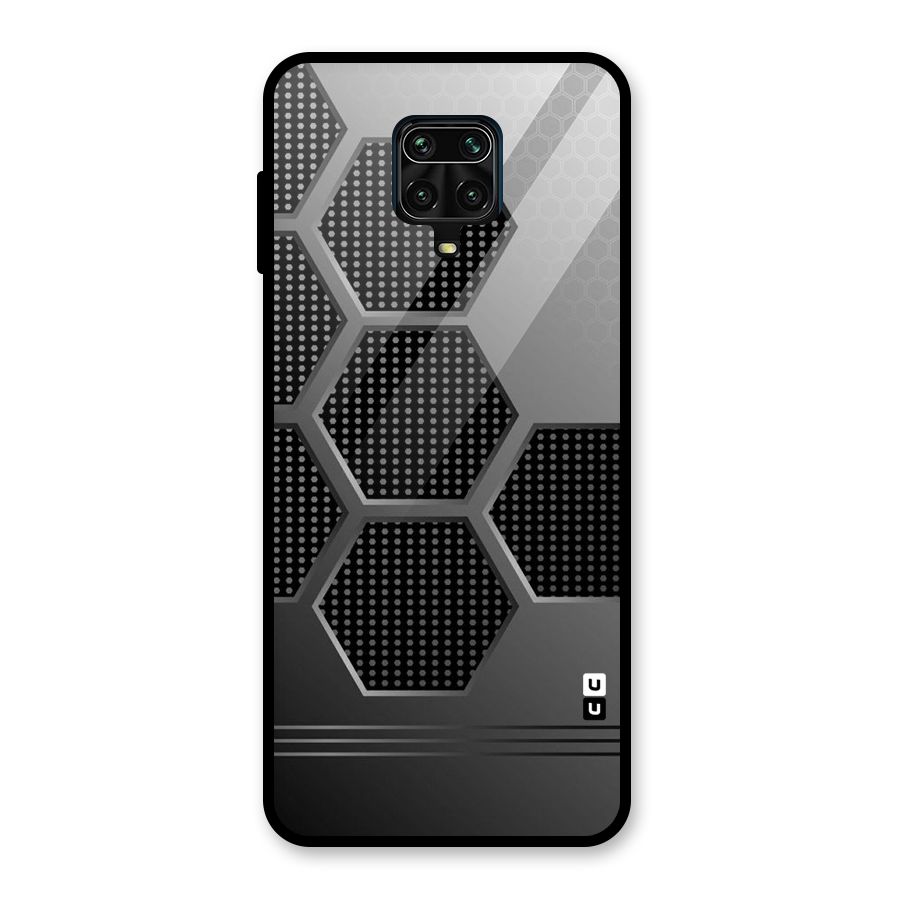 Grey Black Hexa Glass Back Case for Poco M2 Pro