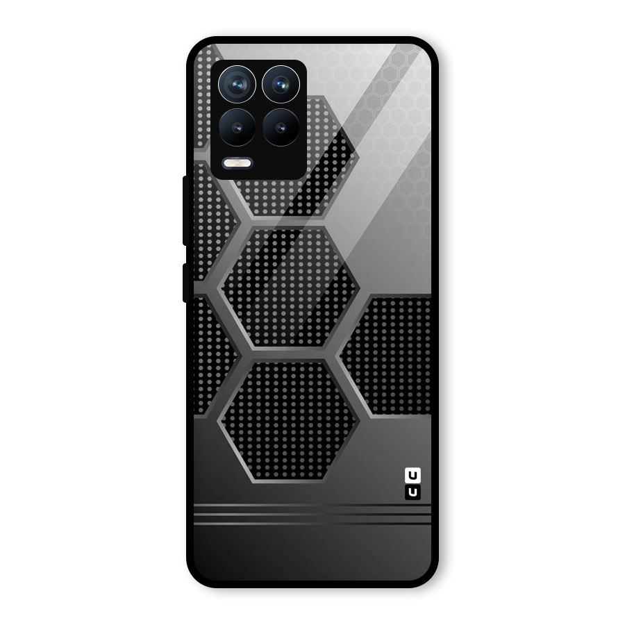 Grey Black Hexa Glass Back Case for Realme 8 Pro