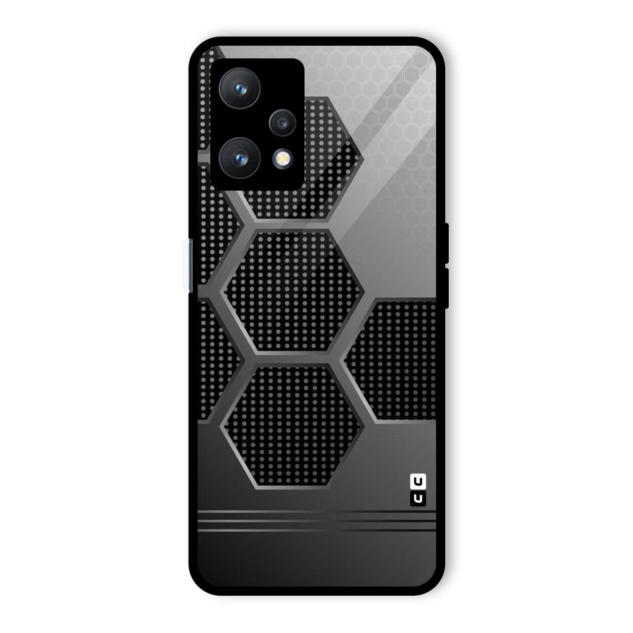 Grey Black Hexa Glass Back Case for Realme 9 Pro 5G