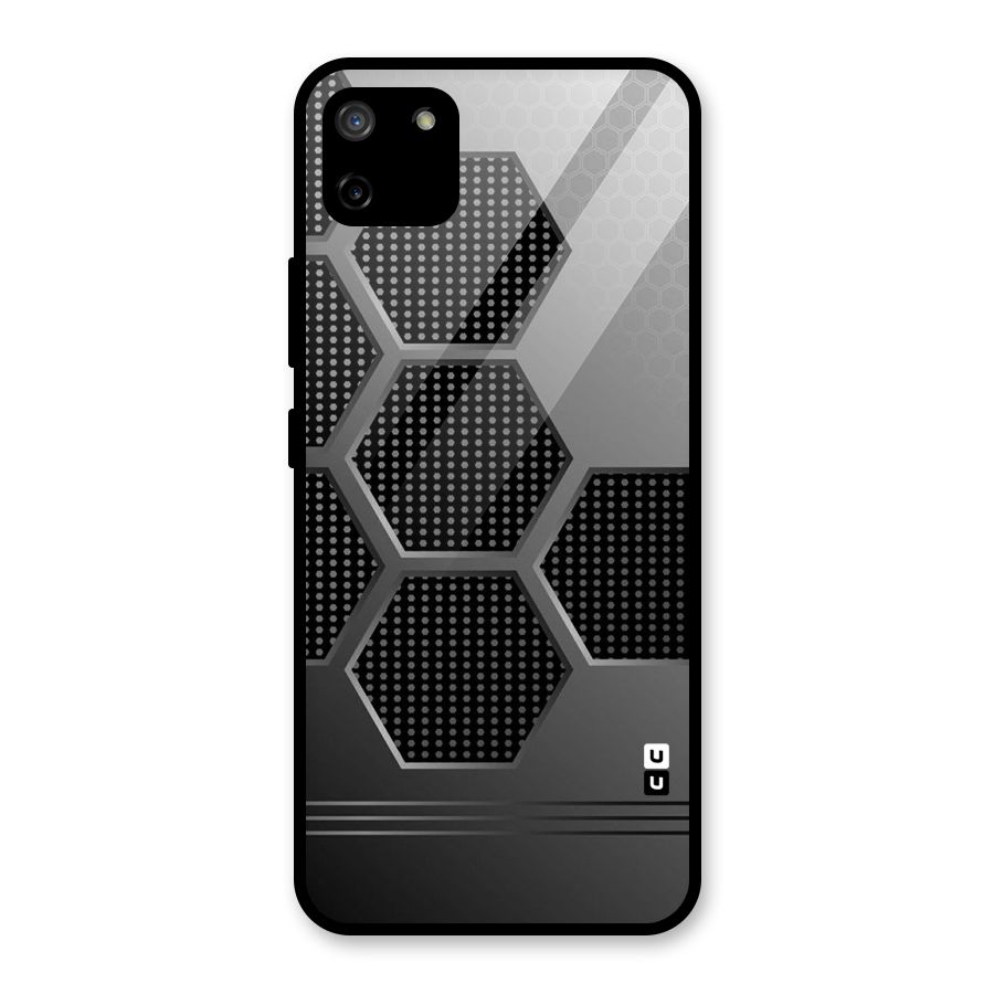 Grey Black Hexa Glass Back Case for Realme C11