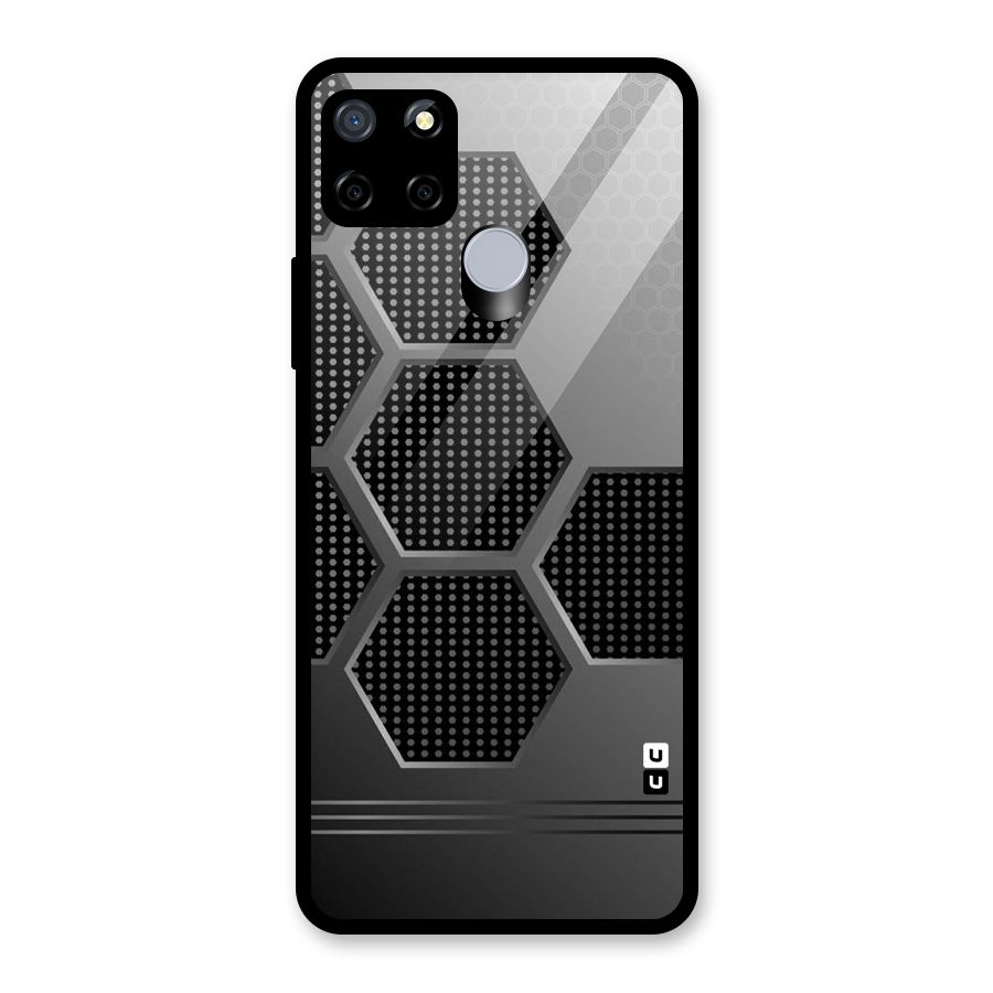 Grey Black Hexa Glass Back Case for Realme C12