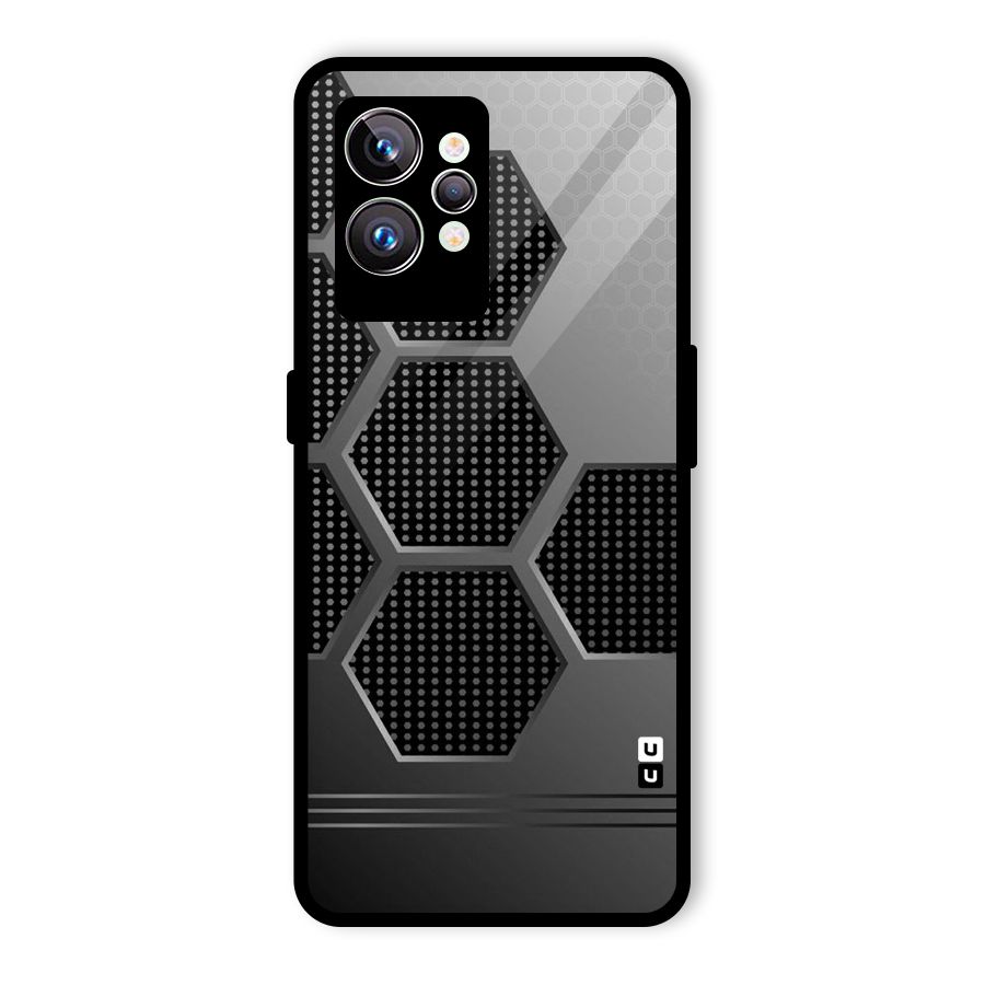 Grey Black Hexa Glass Back Case for Realme GT2 Pro