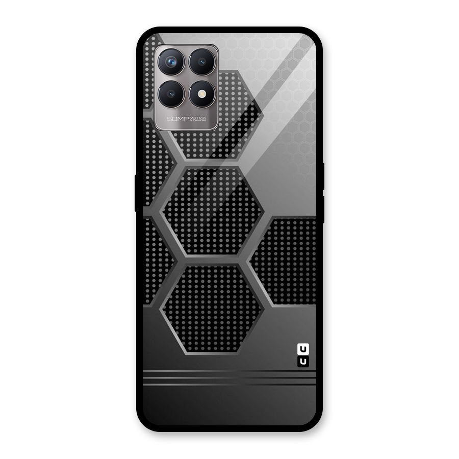 Grey Black Hexa Glass Back Case for Realme Narzo 50
