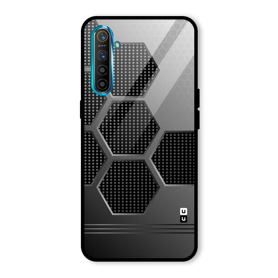Grey Black Hexa Glass Back Case for Realme X2