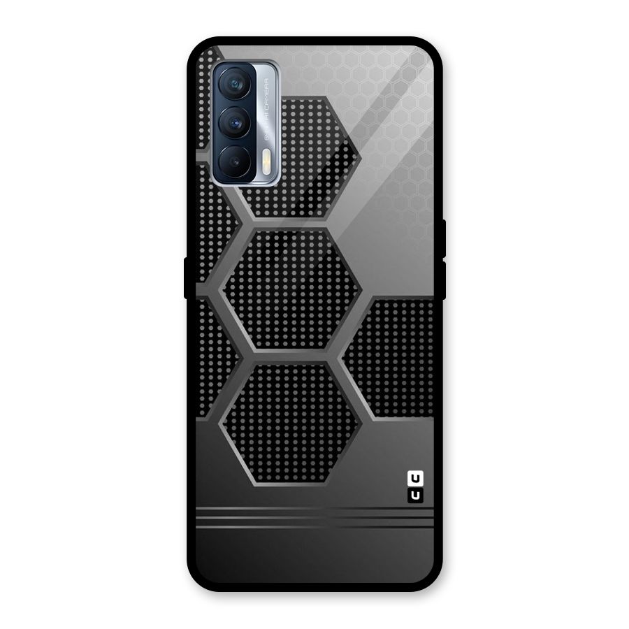Grey Black Hexa Glass Back Case for Realme X7