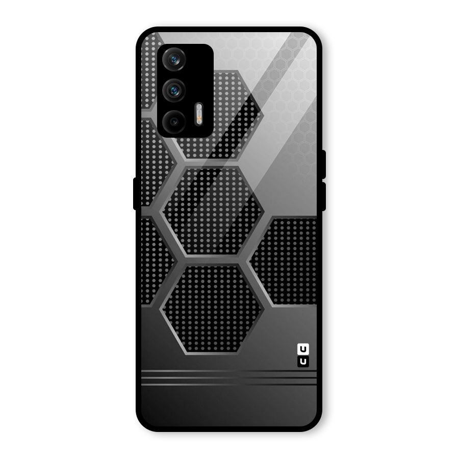 Grey Black Hexa Glass Back Case for Realme X7 Max