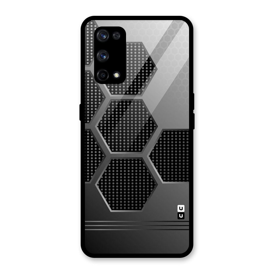 Grey Black Hexa Glass Back Case for Realme X7 Pro