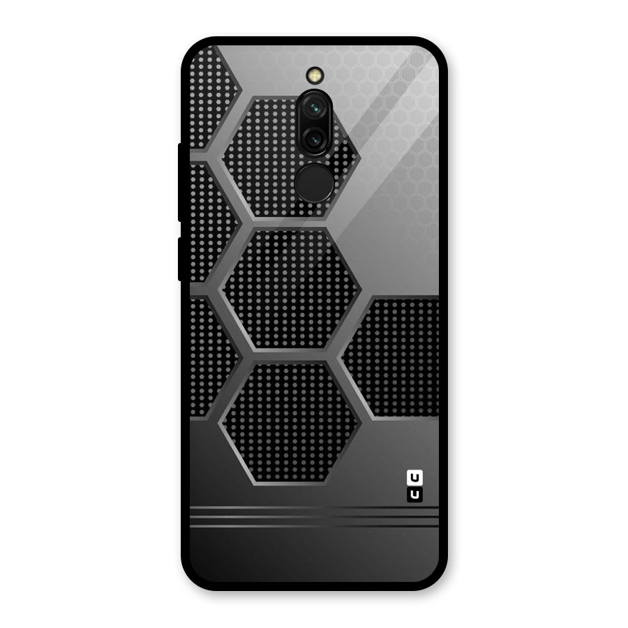 Grey Black Hexa Glass Back Case for Redmi 8