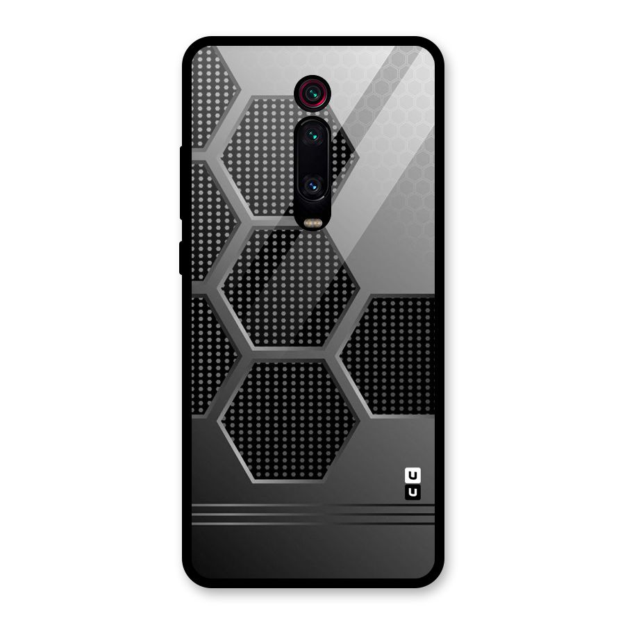 Grey Black Hexa Glass Back Case for Redmi K20