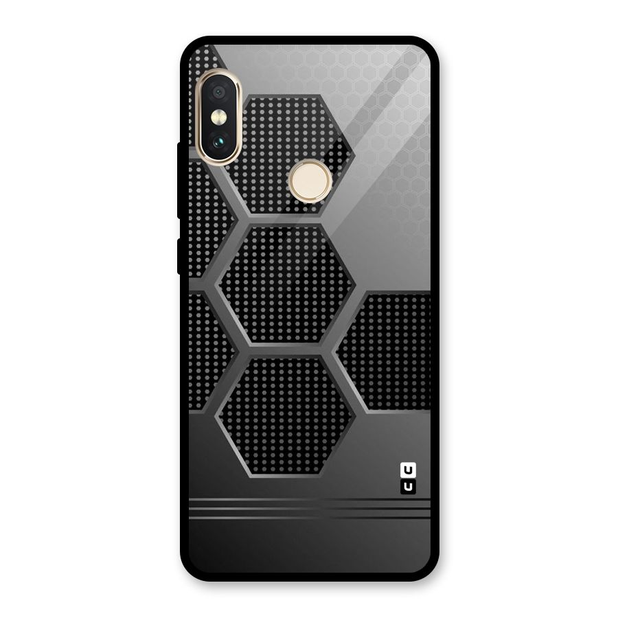 Grey Black Hexa Glass Back Case for Redmi Note 5 Pro