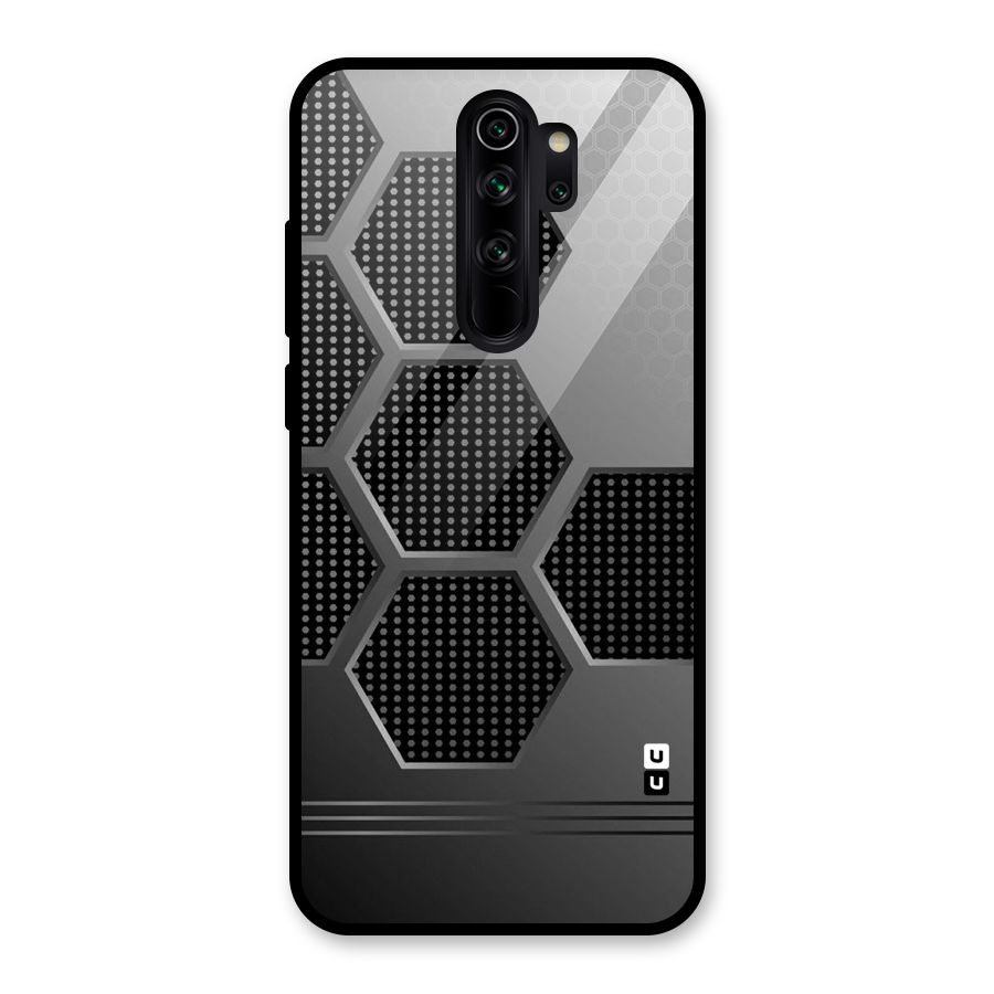 Grey Black Hexa Glass Back Case for Redmi Note 8 Pro