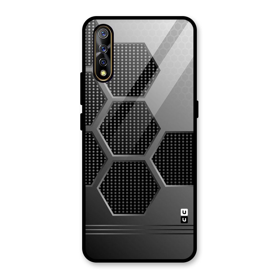 Grey Black Hexa Glass Back Case for Vivo S1