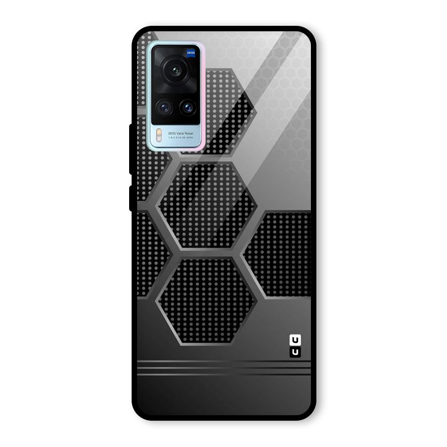 Grey Black Hexa Glass Back Case for Vivo X60