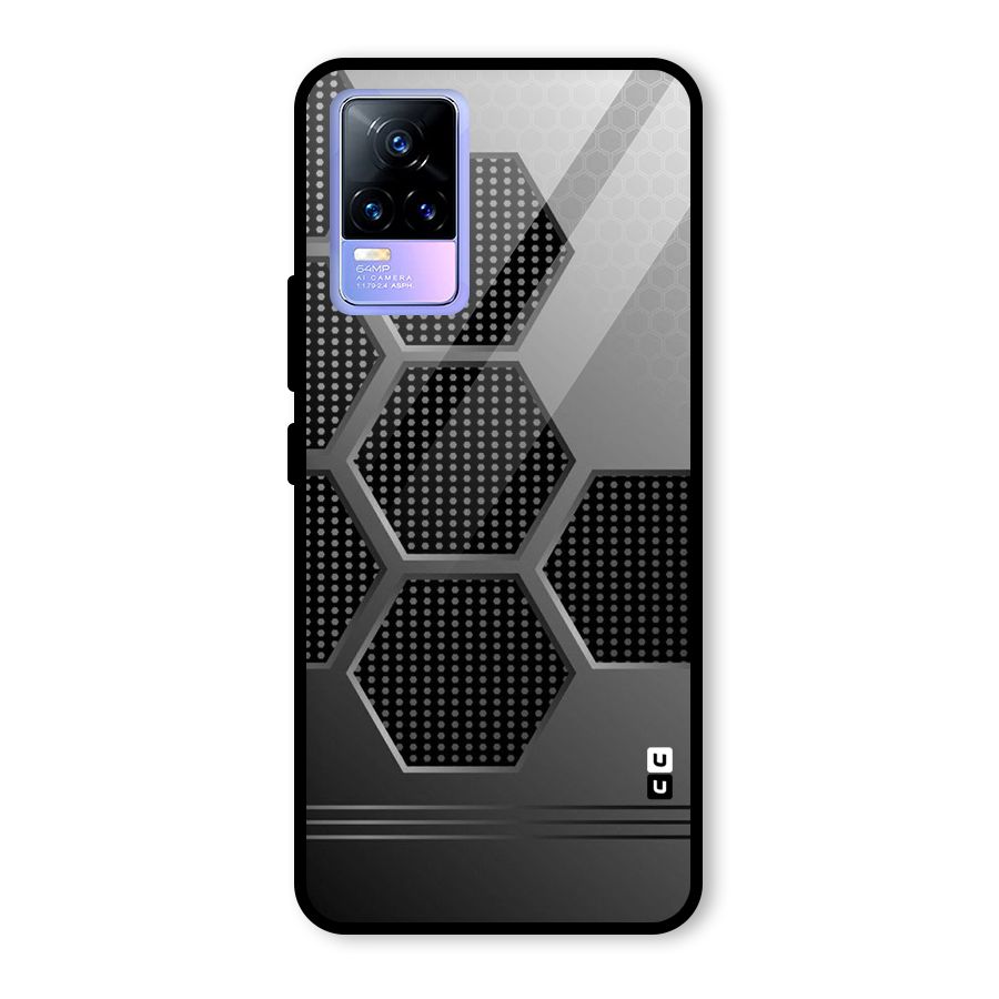 Grey Black Hexa Glass Back Case for Vivo Y73