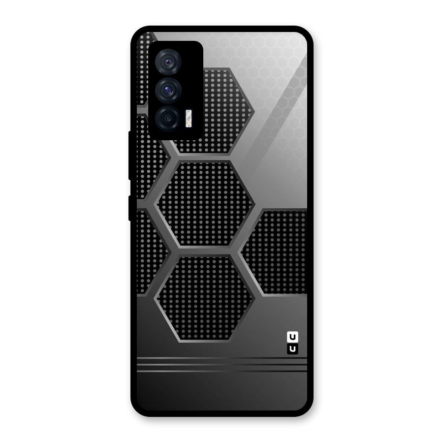 Grey Black Hexa Glass Back Case for Vivo iQOO 7 5G