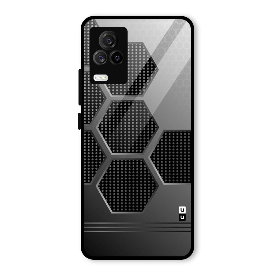 Grey Black Hexa Glass Back Case for Vivo iQOO 7 Legend 5G