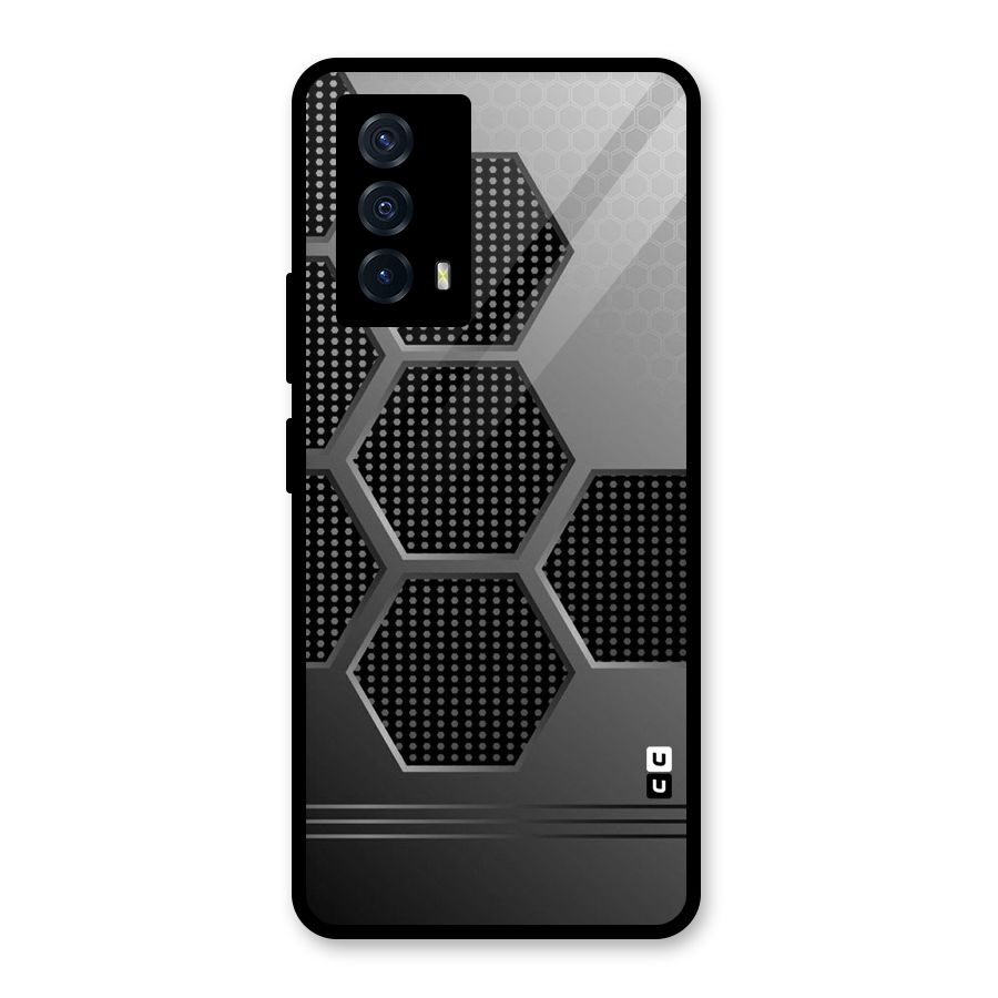 Grey Black Hexa Glass Back Case for Vivo iQOO Z5